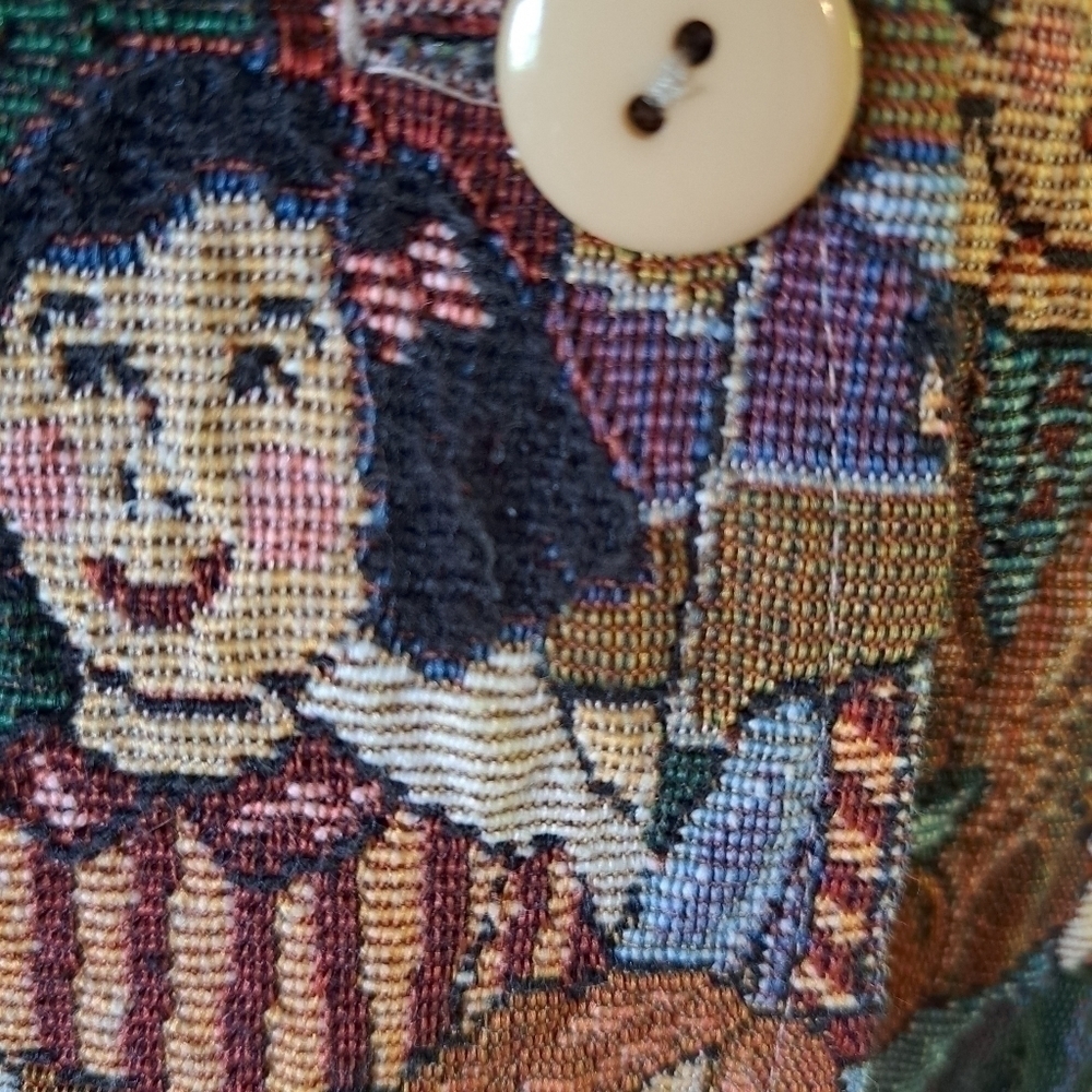 Vintage Facets by Mirrors Vest Women's Tapestry People Cotton Blend  Size  Med - Picture 4 of 11